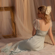 Load image into Gallery viewer, Satin Social Evening Dress Women French Elegance Long Robe Silk Sleepwear Party Lace Longuette Nightgown Camisole Pamajas Summer