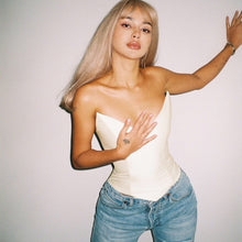 Load image into Gallery viewer, Satin Waistband Sexy V Neck Wrapped Chest Women Tank Tops Slim Halter Strapless Vest Y2k Patchwork Sleeveless Streetwear 2022