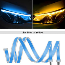 Load image into Gallery viewer, 1pair Bright Flexible DRL LED Strip Turn Signal White Yellow Sequential LED Daytime Running Lights for Cars Headlight