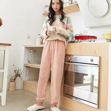 Load image into Gallery viewer, Winter Pants Bottoms for Couples Warm Thick Coral Fleece Sleep Pants Soft Pajamas for Women Plus Velvet Trousers пижама летняя