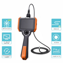 Load image into Gallery viewer, 3.9mm 360 ° Single lens Articulating Endoscope Camera With 5 inch LCD for Automotive Inspection Camera Pipeline Borescope