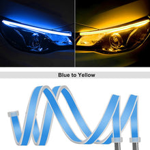 Load image into Gallery viewer, 1pair Bright Flexible DRL LED Strip Turn Signal White Yellow Sequential LED Daytime Running Lights for Cars Headlight