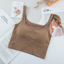 Load image into Gallery viewer, Seamless Underwear Women U-Neck High Quality Sports Bar Add Chest Pad Bralette Brassiere Sexy Lingerie Push Up Cotton Tops Vest