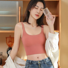 Load image into Gallery viewer, Seamless Underwear Women U-Neck High Quality Sports Bar Add Chest Pad Bralette Brassiere Sexy Lingerie Push Up Cotton Tops Vest
