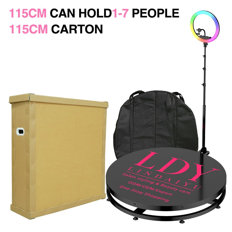 DHL  360 Photo Booth Automatic Spinning Camera Selfie 4 People 68-115cm Led Machine Portable Flexible