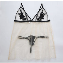 Load image into Gallery viewer, See Through Night Dress Lingerie Nightwear Vintage Womens Cloithing Sexy Spaghetti Strap Elegant Embroidery Sexy Hot Erotic