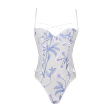 Load image into Gallery viewer, See-through Mesh Backless Lingerie Bodysuits Womens Erotic Sexy Floral Butterfly Embroidery Lace-up Sheer Leotard Costume