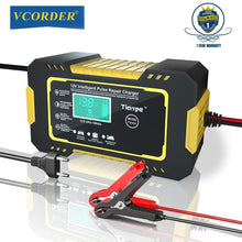 Load image into Gallery viewer, 6A 12V Digital Car Battery Charger Fully Automatic Repair Charge For Car Motorcycle SUV Stea Battery Charger 12v Fully Automatic