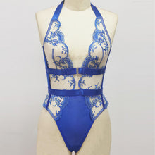 Load image into Gallery viewer, Sensual Lingerie Floral Embroidery Bodysuit Sexy Lingerie Bandage Lace Body Underwire Bra Summer Woman Mesh Erotic Costumes