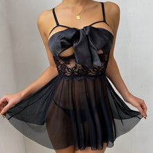 Load image into Gallery viewer, Sensual Lingerie Sexy Sleepwear See-Through Hollow Out Bow Exotic Costumes Transparent Porn Lace Babydoll Exotic Sets Nightgown