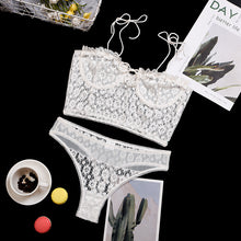 Load image into Gallery viewer, Sensual Lingerie Sling Underwear Set Floral Embroidery Transparent Exotic Brief Sets Ladies Sexy Lace Intimate Erotic Costumes