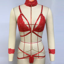 Load image into Gallery viewer, Sensuall Lingerie Hot Exotic Costumes Hollow Out Lace Bras Sex Suit With Halter Metal Chain Straps Bondage Erotic Underwear Set