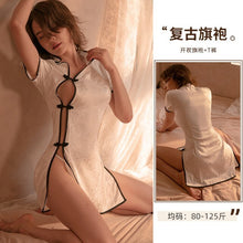 Load image into Gallery viewer, Sentiment Pajamas Retro Republic of China Style Elegant Cheongsam Sexy Passion Sexy Side Slit Uniform Temptation  Sexy Dresses