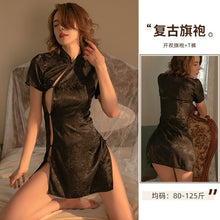 Load image into Gallery viewer, Sentiment Pajamas Retro Republic of China Style Elegant Cheongsam Sexy Passion Sexy Side Slit Uniform Temptation  Sexy Dresses