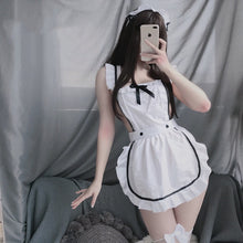 Load image into Gallery viewer, Seragam Lingrie Seksi Cosplay Pelayan Anime Gaun Pelayan Putih Pakaian Pelayan Bar Kopi Oufit Permainan Peran Pelayan Wanita Berongga