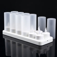 Load image into Gallery viewer, Set of 12 Rechargeable led Candle Flameless Tealight Electric light Xmas Valentine Wedding Church Home Bar Table Decoratio-AMBER