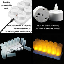 Load image into Gallery viewer, Set of 12 Rechargeable led Candle Flameless Tealight Electric light Xmas Valentine Wedding Church Home Bar Table Decoratio-AMBER