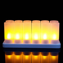 Load image into Gallery viewer, Set of 12 Rechargeable led Candle Flameless Tealight Electric light Xmas Valentine Wedding Church Home Bar Table Decoratio-AMBER