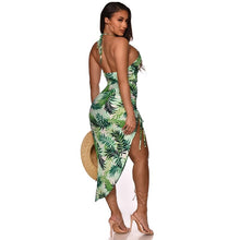 Load image into Gallery viewer, Setiadia Summer Women printing Dress Sexy Party Fork pump Sundress Prom green Dresses birthday outfits For Woman&#39;s Clothing 2021