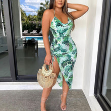 Load image into Gallery viewer, Setiadia Summer Women printing Dress Sexy Party Fork pump Sundress Prom green Dresses birthday outfits For Woman&#39;s Clothing 2021