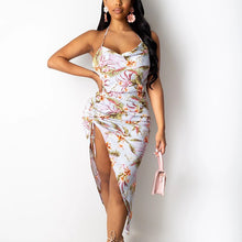 Load image into Gallery viewer, Setiadia Summer Women printing Dress Sexy Party Fork pump Sundress Prom green Dresses birthday outfits For Woman&#39;s Clothing 2021
