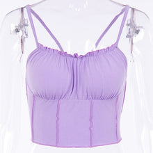 Load image into Gallery viewer, Sexy 2022 Summer Women Ruffles Tank Top Fashion Ladies Sleeveless Strapless Ruched Slim Crop Top Camisole Female Clothing Tanks