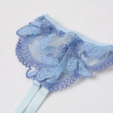 Load image into Gallery viewer, Sexy 3 PCS Set Butterfly Embroidery Sensual Lingerie Underwear Women Erotic Costumes Perspective Bra and Thong Exotic Underwire