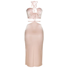 Load image into Gallery viewer, Sexy Backless Cutout Maxi Dress Club Party Outfits for Women Sleeveless Pink  Elegant Straps V neck Prom Dresses Casual Vestidos