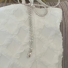 Load image into Gallery viewer, Sexy Backless Mini Dress Pearl Lattice Straps Summer Dress For Grils High Street Casual Korean Fashion Women dress