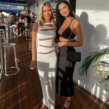 Load image into Gallery viewer, Sexy Balck Hollow Out Maxi Dress 2022 New Summer Women Elegant Classy Sleeveless Party Dress Fashion Cleavage Shaped Clubwear