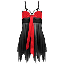 Load image into Gallery viewer, Sexy Bandage Hollow Patchwork Sling Nightdress Women Nightwear Temptation Backless Mesh Sleeping Dress Female Sleepwear Nighties