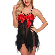 Load image into Gallery viewer, Sexy Bandage Hollow Patchwork Sling Nightdress Women Nightwear Temptation Backless Mesh Sleeping Dress Female Sleepwear Nighties