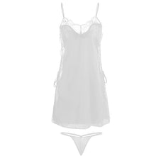 Load image into Gallery viewer, Sexy Bandage Strap Nightdress Comfortable Nightwear Women Lace Pajamas Embroidered Silk Nightgown Home Sleepwear robe sets