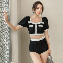 Load image into Gallery viewer, Sexy Bikini 2021 Sport Swimsuit Summer Short Sleeve Swim Wear High Waist Bathing Suit Patchwork Beachwear Two Piece Biquinis