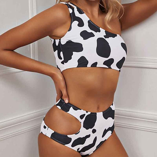 Sexy Bikini Mujer 2021 New Cow Print Swimsuit Women Two Pieces Push Up Biquini Brazilian Swimming Suit For Women Beach Swimwear