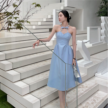 Load image into Gallery viewer, Sexy Birthday Halter Dress for Women Summer 2021 Casual Elegant Evening Party Midi Dresses Backless Boho Korean Fashion Clothing