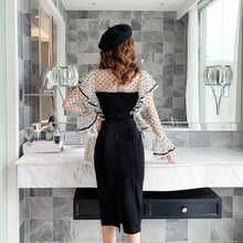 Load image into Gallery viewer, Sexy Black Bodycon Dress Romanic Woman Flare Sleeve Ruffles Polka Dots Dresses For Date Party Night Club Vestido Festa