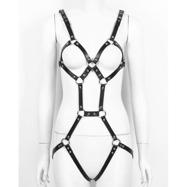 Sexy Body Bondage Leather Harness Toys For Women underwear Garters belt Bra Leg suspenders erotic Sex Accessories
