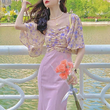 Load image into Gallery viewer, Sexy Bodycon Evening Party Midi Dress Women Boho Casual Elegant Fishtail Floral Dress Print Korean Fashion Clothing Summer 2021