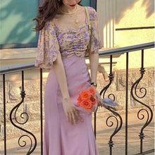 Load image into Gallery viewer, Sexy Bodycon Evening Party Midi Dress Women Boho Casual Elegant Fishtail Floral Dress Print Korean Fashion Clothing Summer 2021