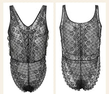 Load image into Gallery viewer, Sexy Bodysuit Fashion Clothes Summer Hollow Out Lace Onesie Transparent Temptation Backless Jumpsuits for Women Black White