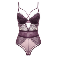 Load image into Gallery viewer, Sexy Bodysuit Women 2019 Hollow Out Lace Bodysuit Halter lace Jumpsuit Sleeveless Solid bralette bodysuits bandage Playsuit