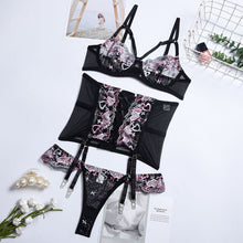 Load image into Gallery viewer, Sexy Bra And Panties Set Lingerie Embroidery Erotic Bra And G String Thong Brief Sets Intimates Costumes Sex Women&#39;s Underwear