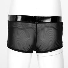 Load image into Gallery viewer, Sexy Breathable Thin Boxer Black Men Mesh Transparent See Through O Ring Crotchless Men&#39;s Underwear Lingerie Gay Wear Panties