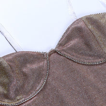 Load image into Gallery viewer, Sexy Bright Silk Diamond Women Mini Dress Low-Neck Sleeveless Backless New Elegant Princess Dress Night Club Party Bodycon Dress