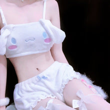 Load image into Gallery viewer, Sexy Bunny Girl Cow Cosplay Outfit White Pink Cute Anime Panties Roleplay Maid Costume Soft Velvet Sleepwear Kawaii Lingerie New