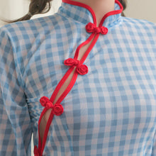 Load image into Gallery viewer, Sexy Chinese Style Role Play Schoolgirl Costume Women Seductive Lingerie  Plaid Cheongsam Dress Roleplay Erotic Cosplay Outfit