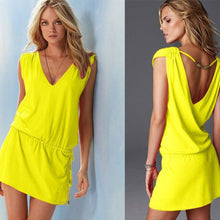 Load image into Gallery viewer, Sexy Cover Up Bikini Women Swimsuit Cover-up Beach Bathing Suit Beach Wear Solid Swimwear Sleeveless Collect Waist Beach Dress