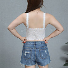 Load image into Gallery viewer, Sexy Crop Top T Shirt Tanks Lace Bra Tops V-neck Woman Clothes Women Sleepwear Tanks White XXL Femme Streetwear Summer