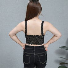 Load image into Gallery viewer, Sexy Crop Top T Shirt Tanks Lace Bra Tops V-neck Woman Clothes Women Sleepwear Tanks White XXL Femme Streetwear Summer